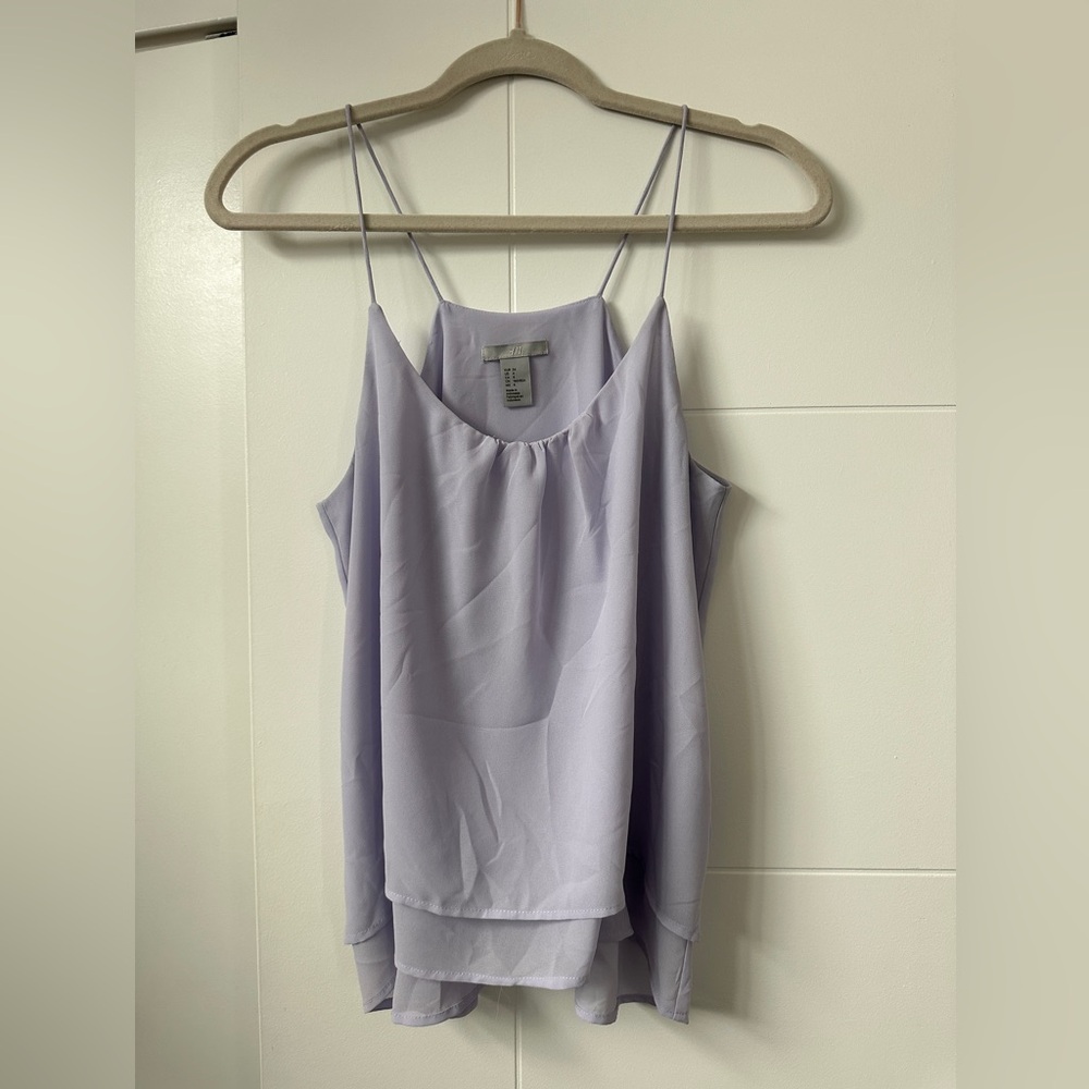 H&M relaxed fit long spaghetti strap top purple size 4
